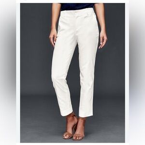 Gap Slim Cropped Stretch White Pants | 8T